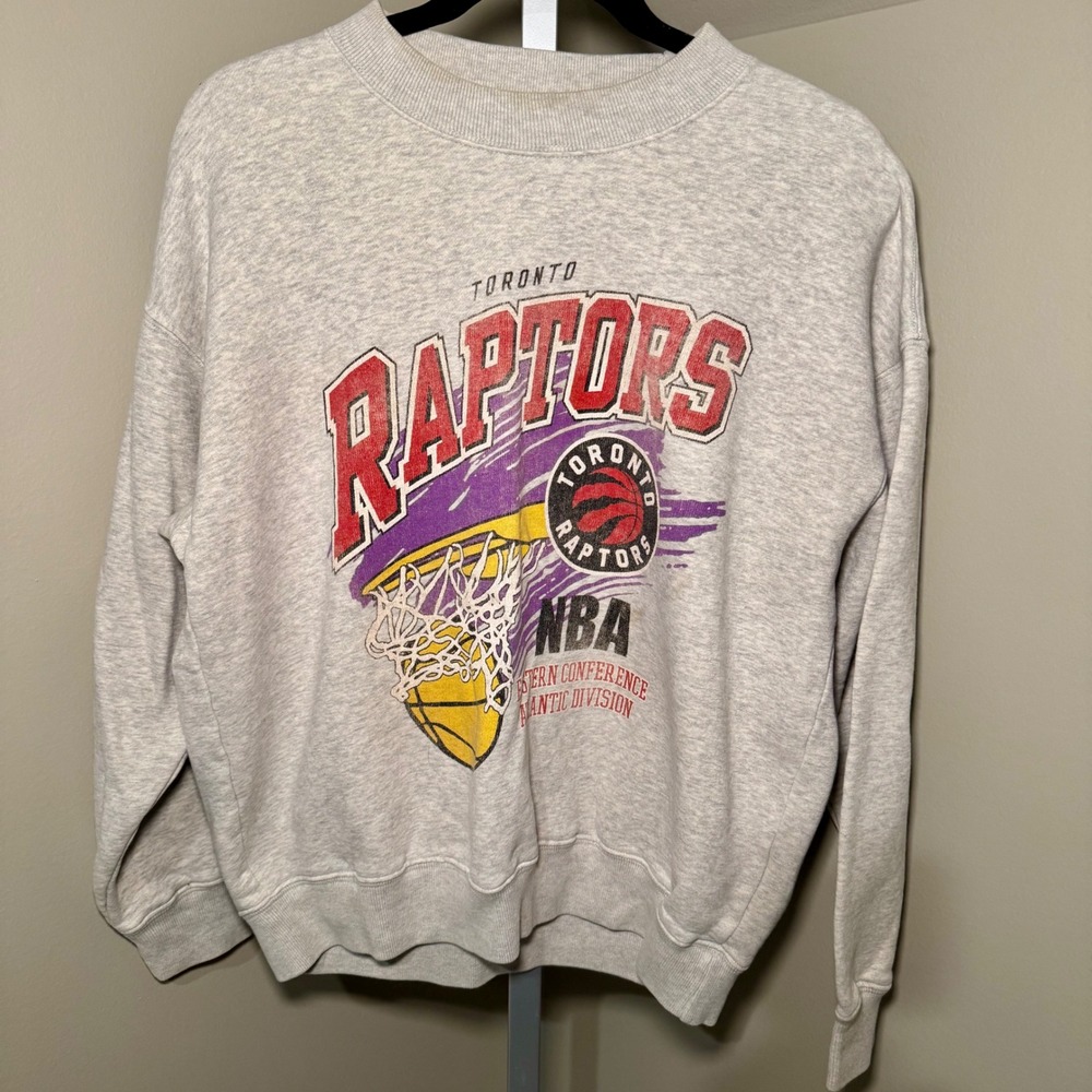 Abercrombie & Fitch Toronto Raptors NBA Oversized Sweatshirt Grey Womens XS